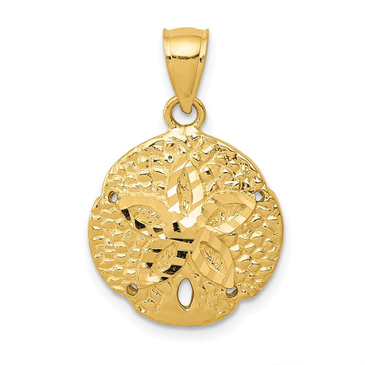 14k Yellow Gold Sand Dollar Pendant