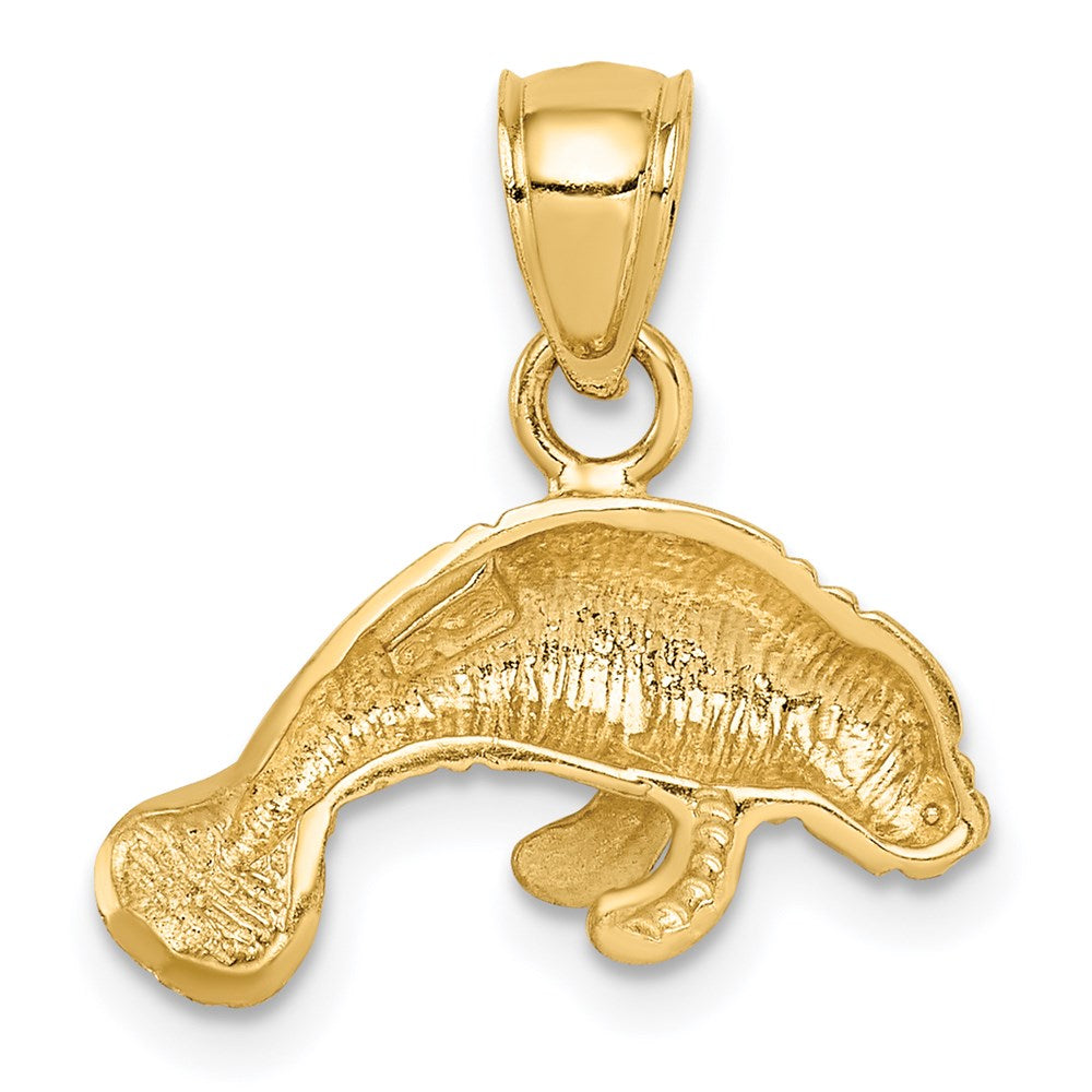 14k Yellow Gold Manatee Pendant