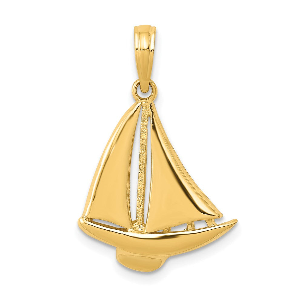 14k Yellow Gold Sailboat Pendant