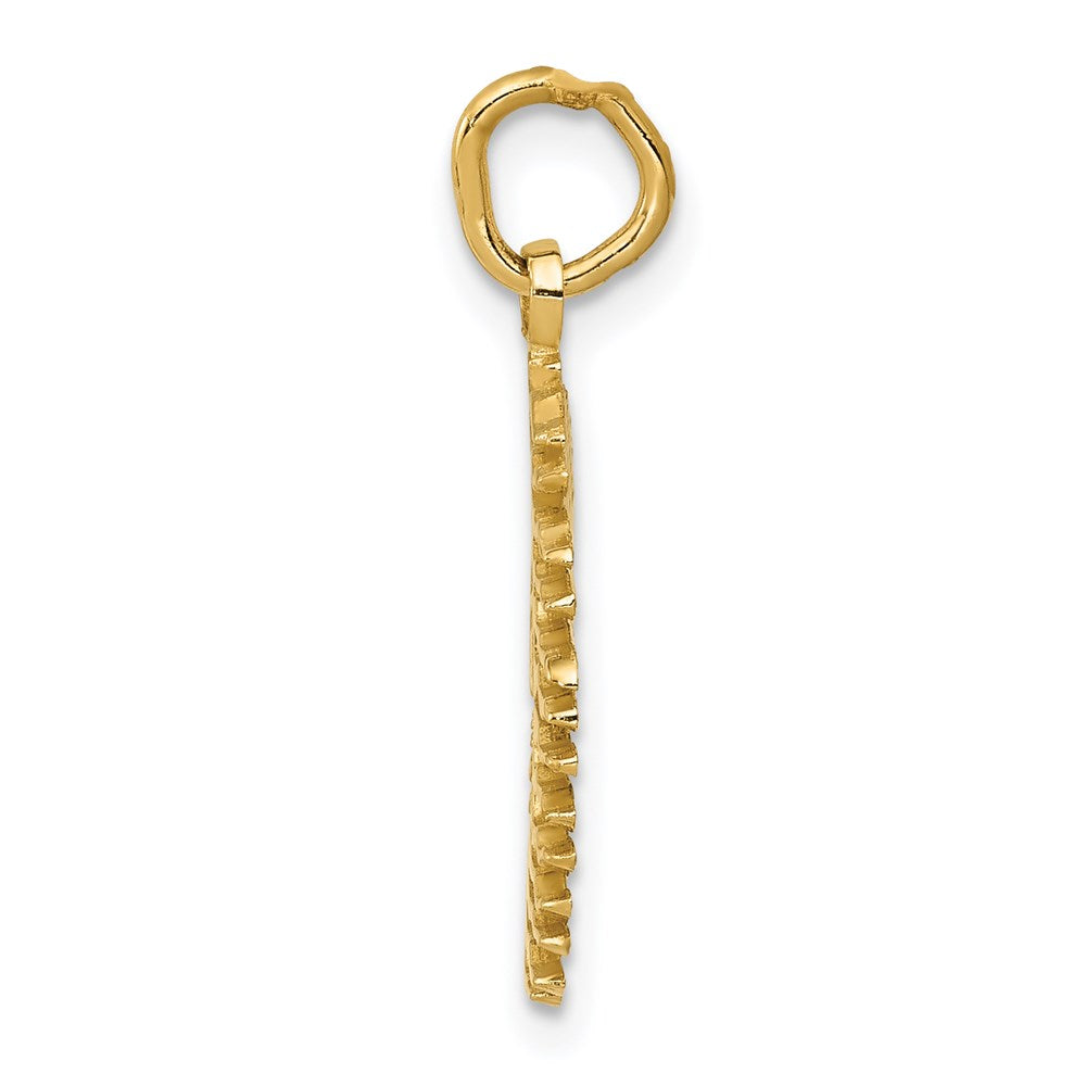 14k Yellow Gold Flaming Sun Charm