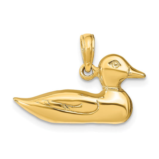 14k Yellow Gold Mallard Charm