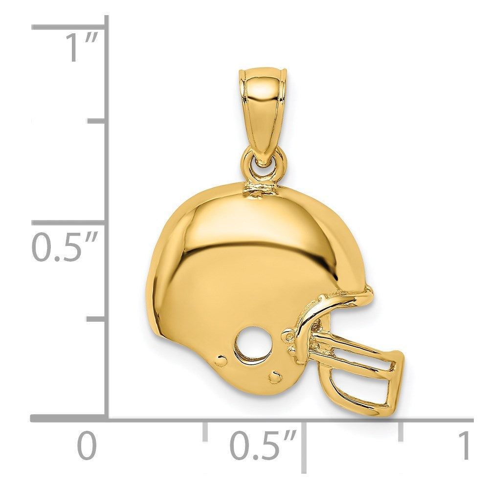 14k Yellow Gold Football Helmet Charm