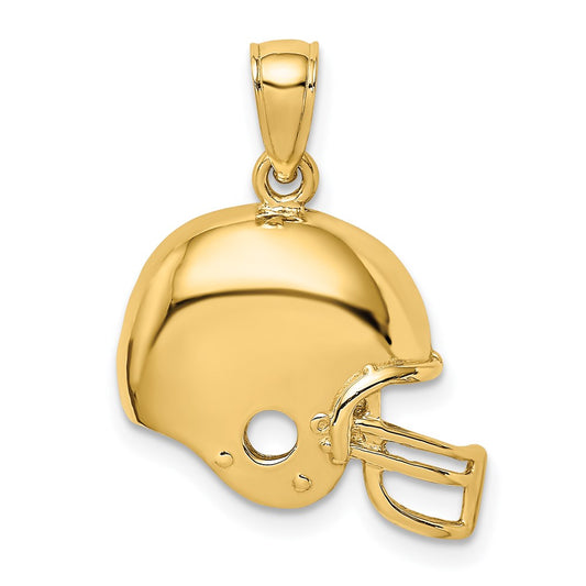 14k Yellow Gold Football Helmet Charm