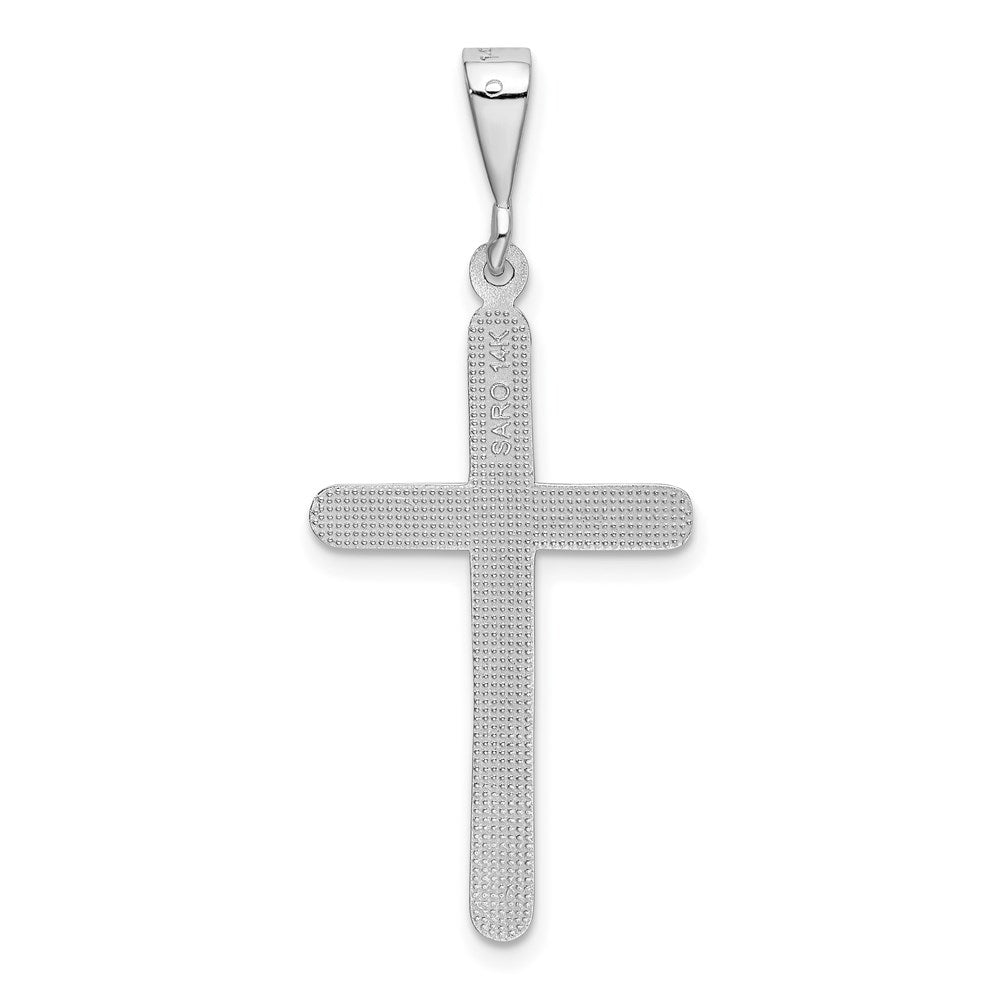 14k White Gold Cross Pendant
