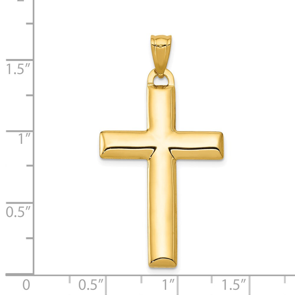 14k Yellow & Rhodium Gold W/Rhodium Reversible Yellow/White Cross Pendant
