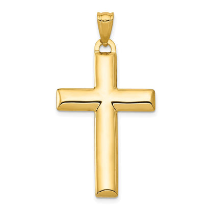 14k Yellow & Rhodium Gold W/Rhodium Reversible Yellow/White Cross Pendant