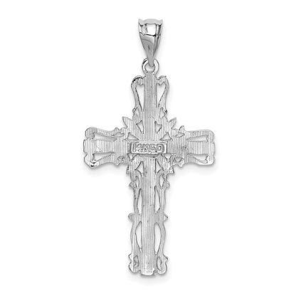 14k White Gold Latin Cross Pendant