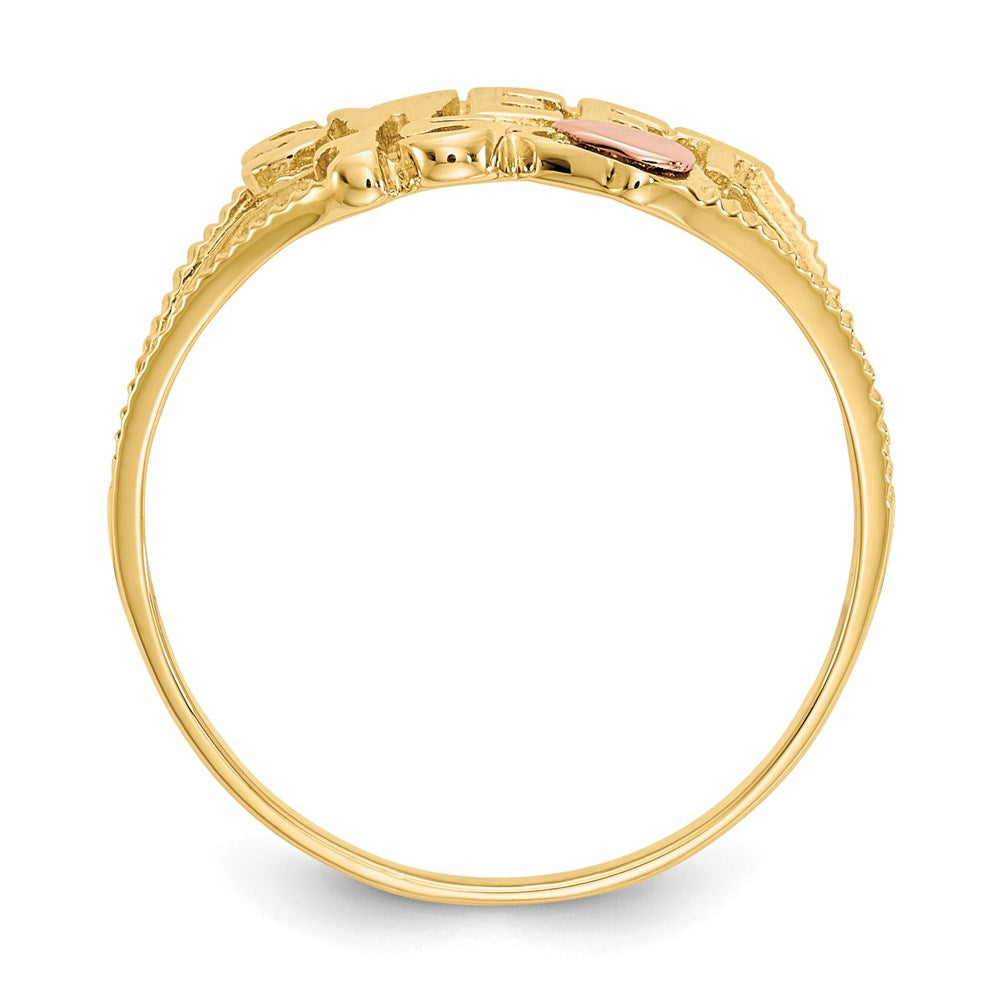 14k two tone gold sweet 15 heart ring k3884