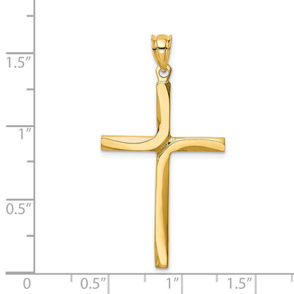 14k Yellow Gold Polished Cross Pendant