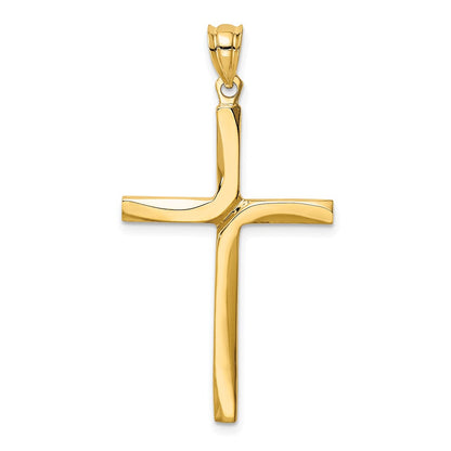 14k Yellow Gold Polished Cross Pendant