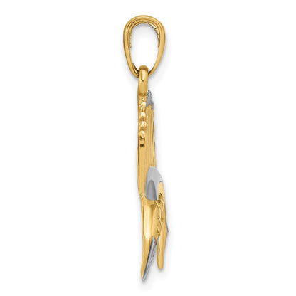 14k Yellow & Rhodium Gold w/Rhodium Sailfish Pendant