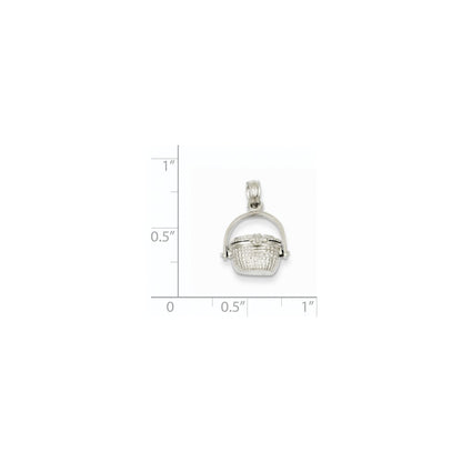14k White Gold 3-D Opening Nantucket Basket Pendant