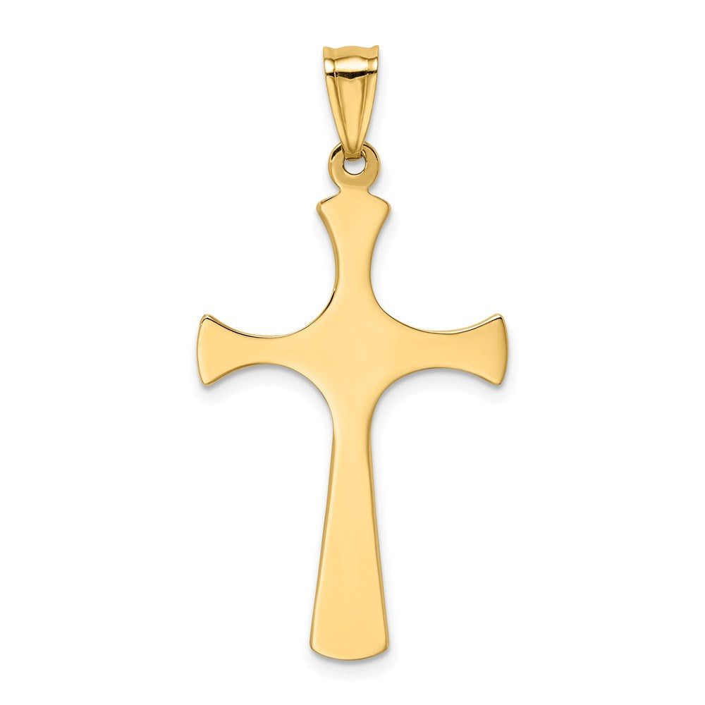 14k Yellow & Rhodium Gold w/Rhodium Fancy Cross Pendant