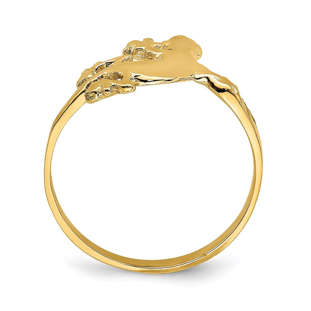 14k yellow gold lizard ring k4540
