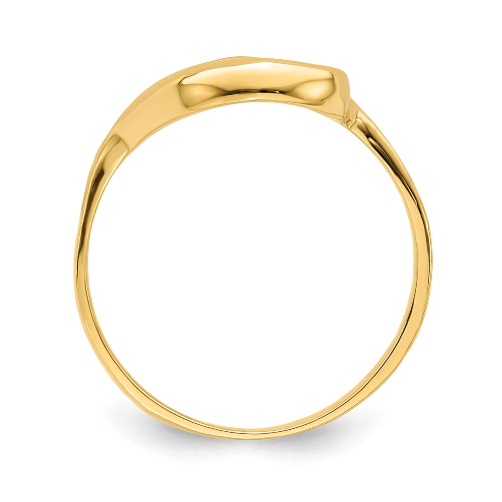 14k yellow gold tilted heart ring k4566