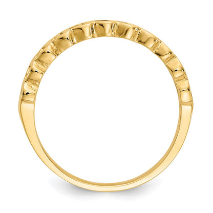 14k yellow gold polished hearts ring k4569