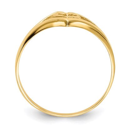 14k yellow gold polished heart ring k4577