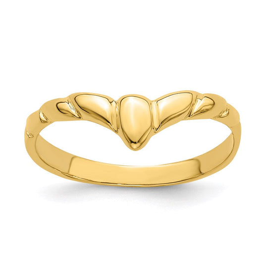 14k yellow gold v band ring k4592