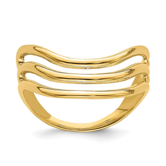 14k yellow gold triple wave fashion thumb ring k4593