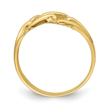 14k yellow gold freeform knot ring k4598