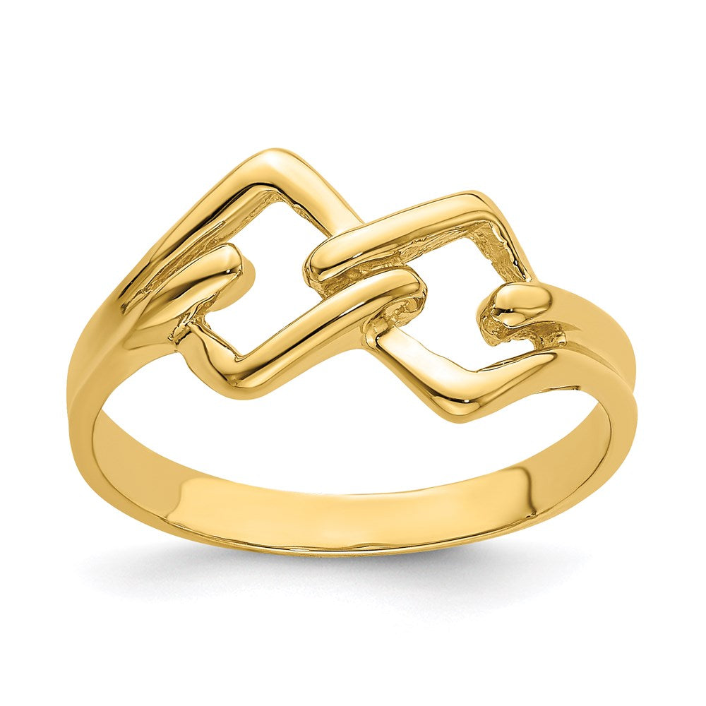 14k yellow gold freeform knot ring k4598
