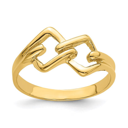 14k yellow gold freeform knot ring k4598