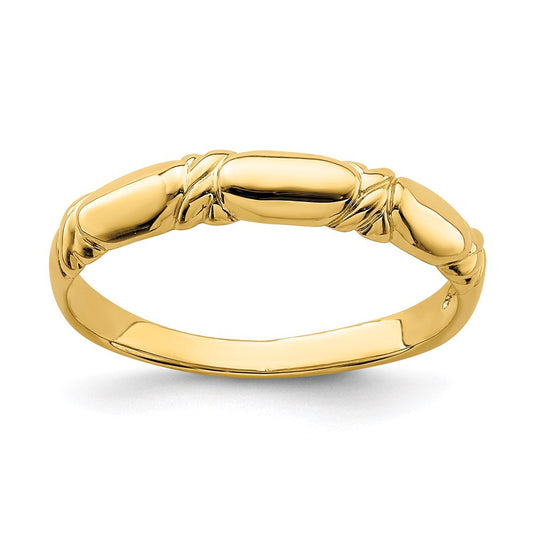 14k yellow gold twist design ring k4608