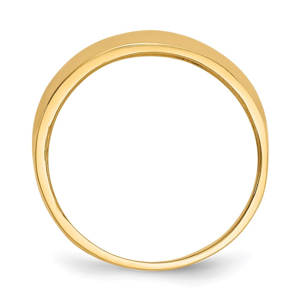 14k yellow gold ridge edged dome ring k4631