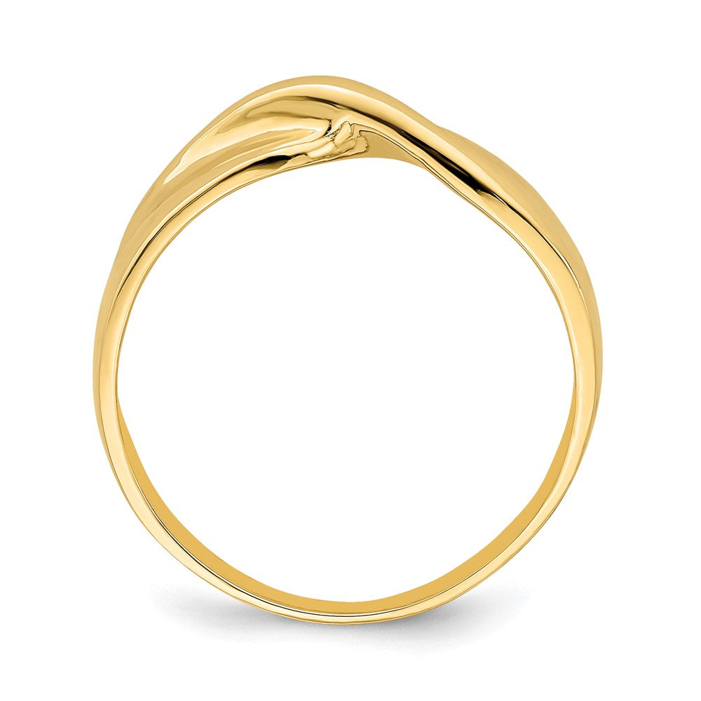 14k yellow gold polished single twist ring k4647