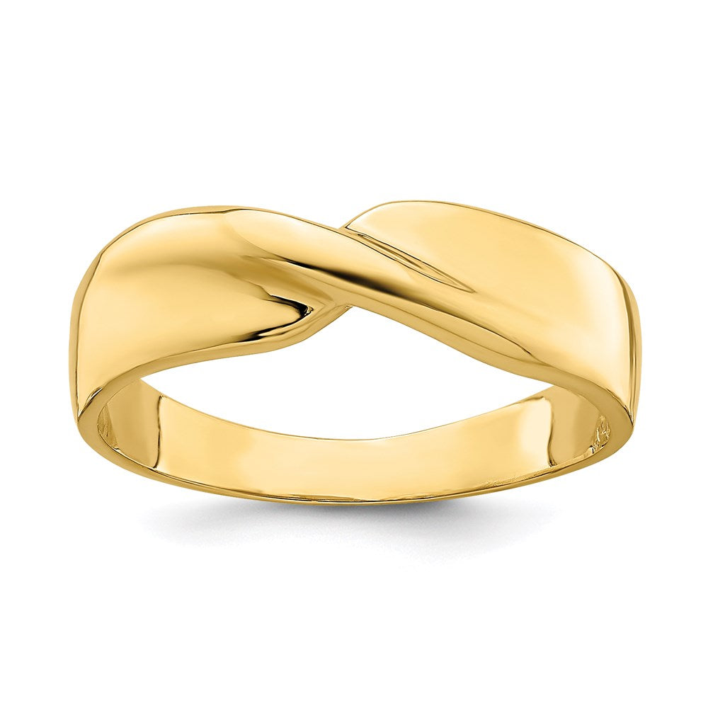 14k yellow gold polished single twist ring k4647