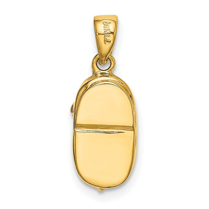 14k Yellow Gold 3-D October/Synthetic Stone Engraveable Shoe Charm
