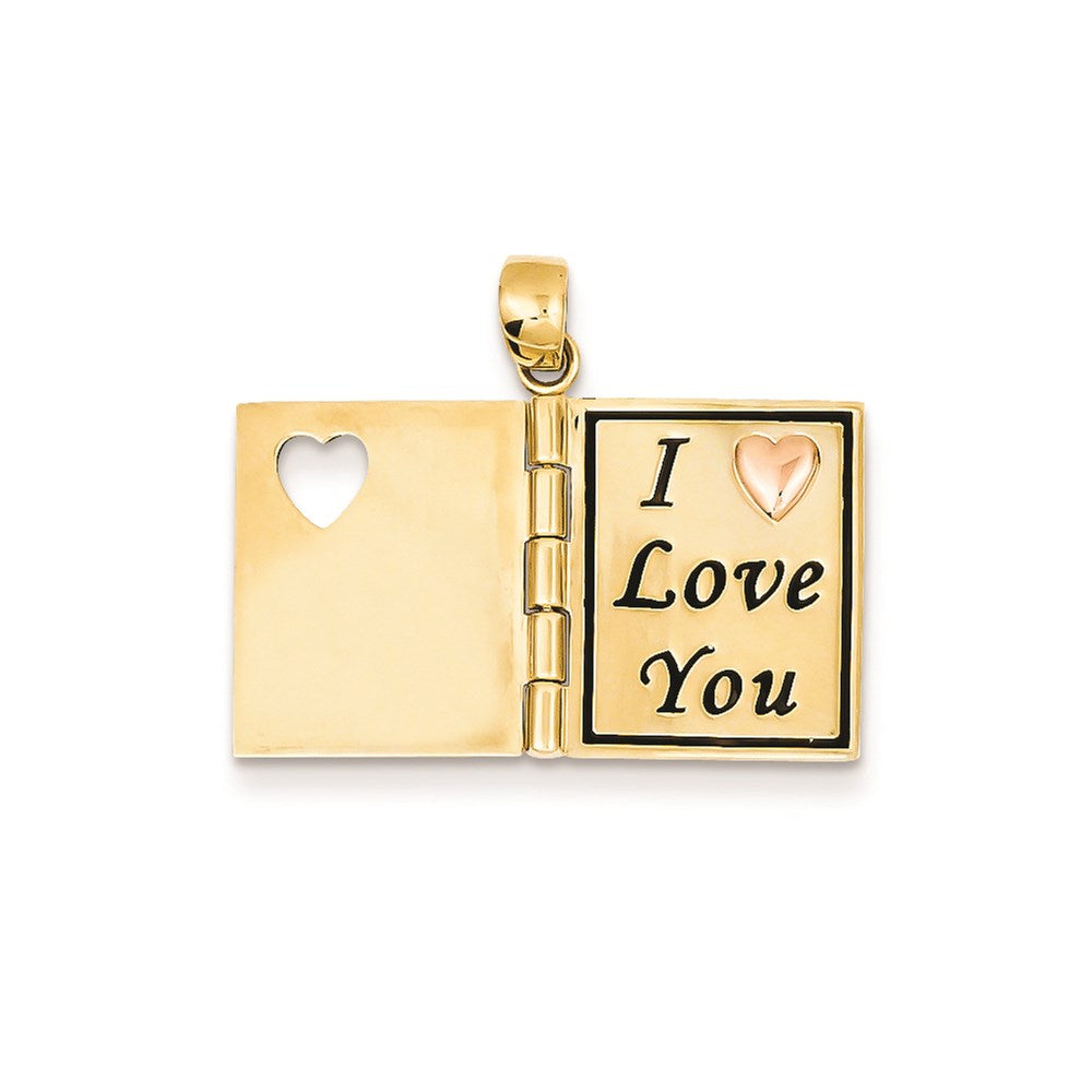 14k Two-tone Goldy & Rose Gold Enameled Special Daughter Charm