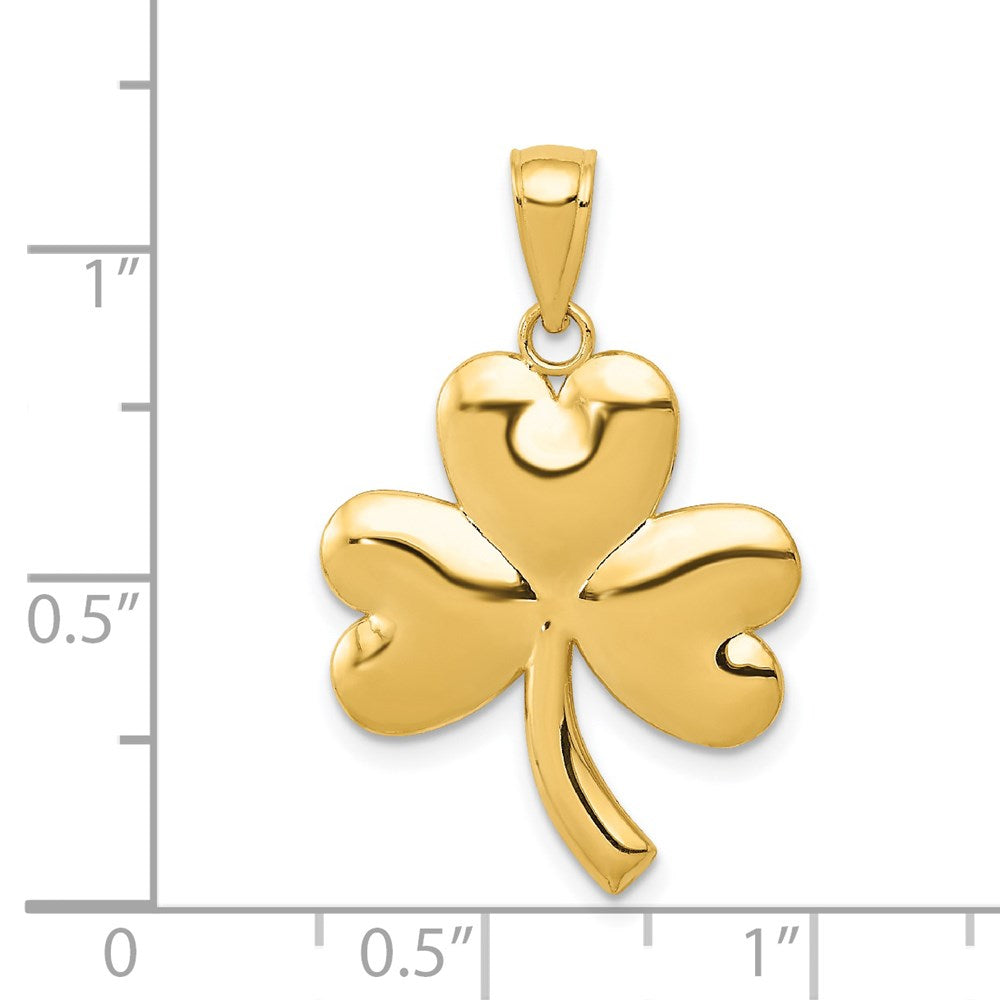 14k Yellow Gold Shamrock Charm