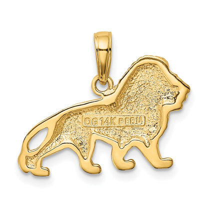 14k Yellow Gold Lion Charm