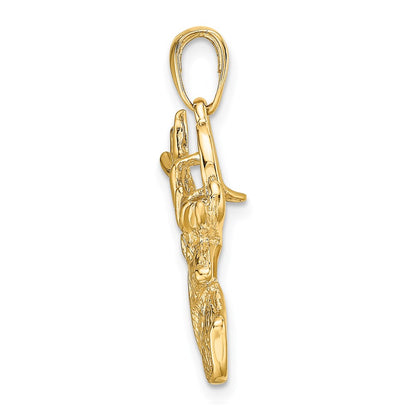 14k Yellow Gold Polished Deer Head Charm