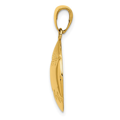 14k Yellow Gold Polished Baseball Charm