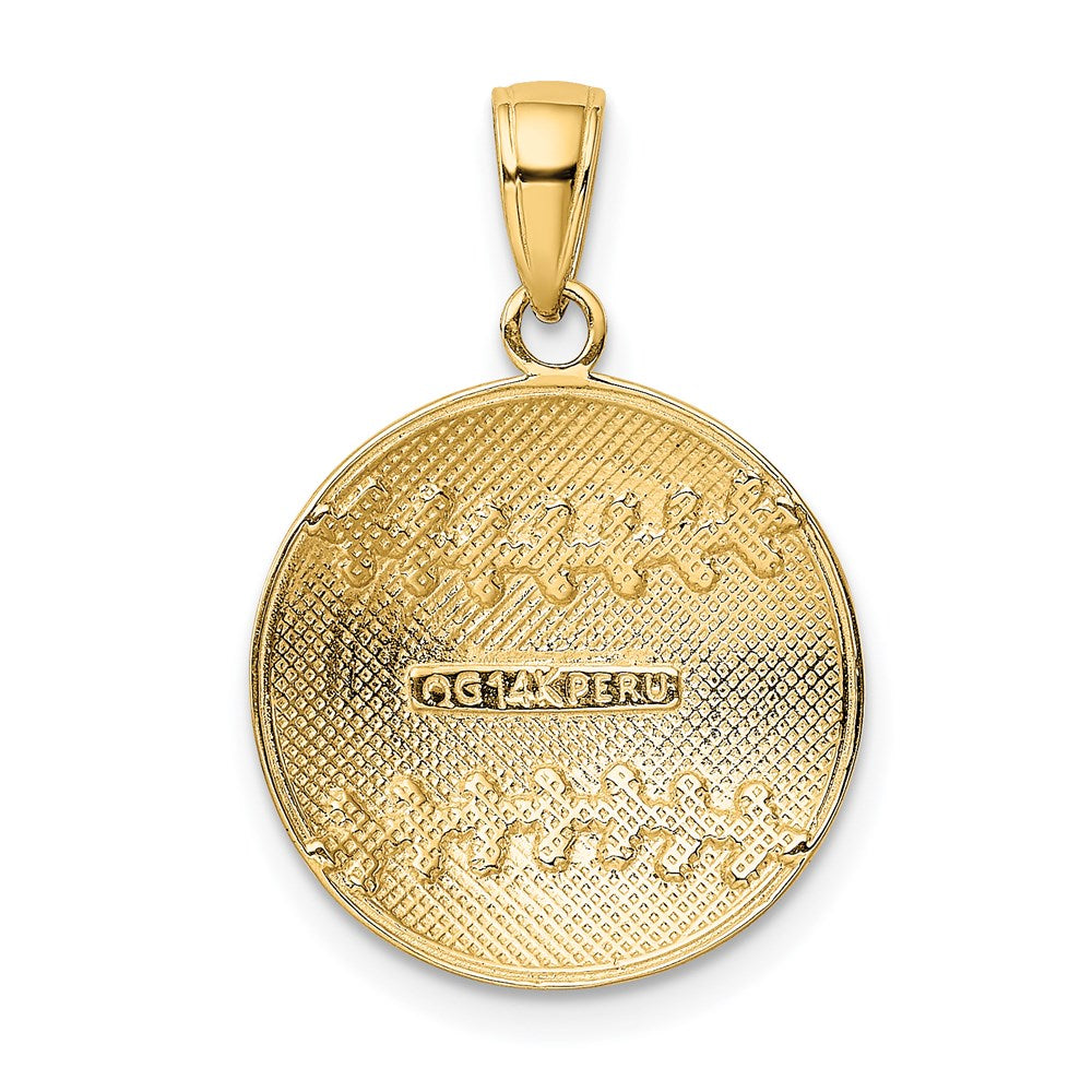 14k Yellow Gold Polished Baseball Charm