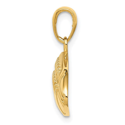 14k Yellow Gold Polished Medium Football Charm