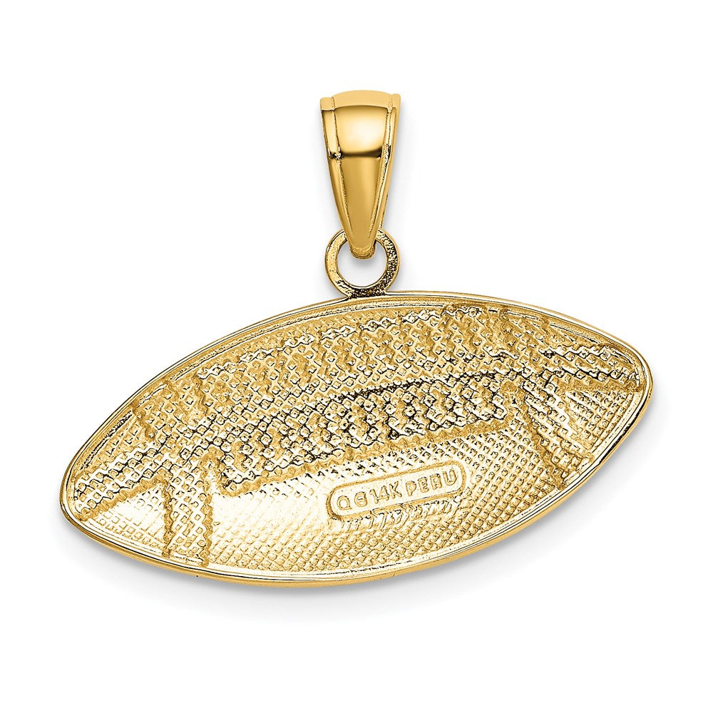 14k Yellow Gold Polished Medium Football Charm