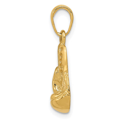 14k Yellow Gold Polished Cut-out Boxing Glove Charm