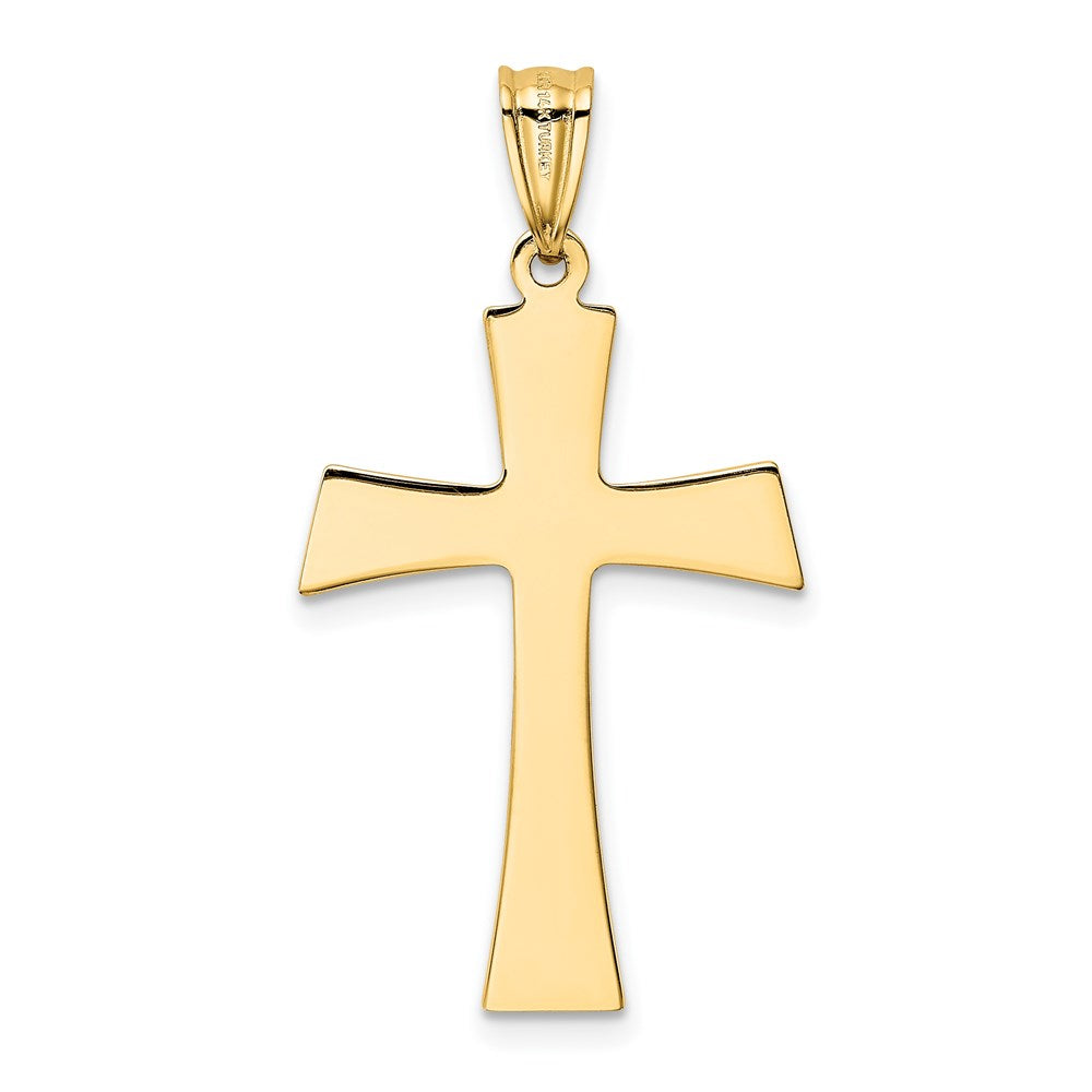 14k Yellow & Rhodium Goldw/Rhodium Polished Cross Pendant