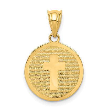 14k Yellow Gold Reversible Cross & 1st Holy Communion Charm