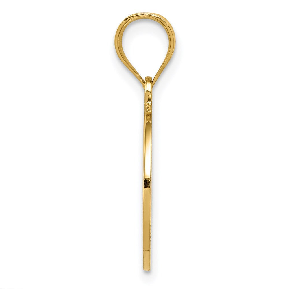 14k Yellow Gold Reversible Cross and GOD BLESS Charm