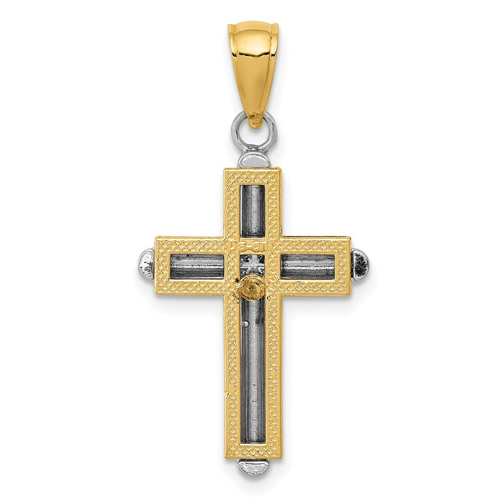 14k Two-tone Gold Cross Pendant