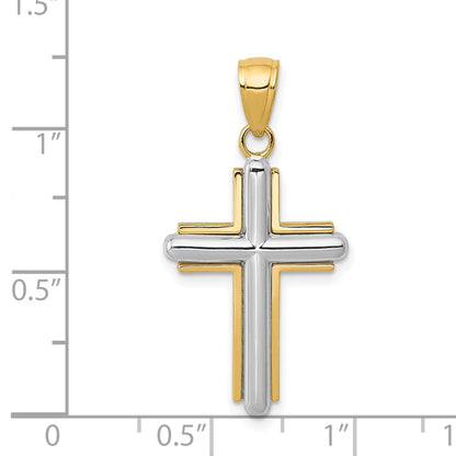 14k Two-tone Gold Cross Pendant