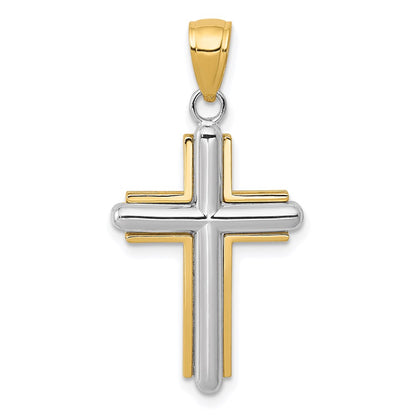 14k Two-tone Gold Cross Pendant