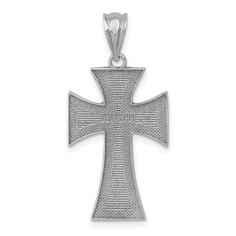 14k White Gold Polished Cross Pendant