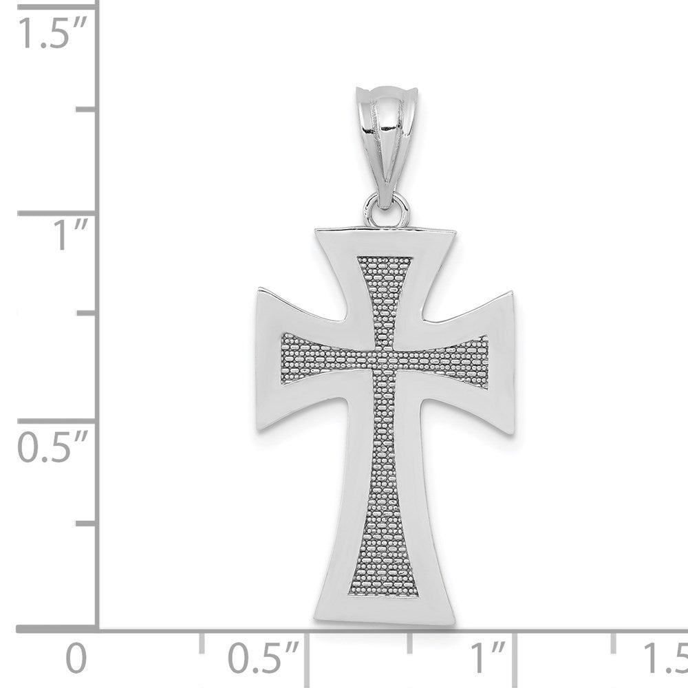 14k White Gold Polished Cross Pendant