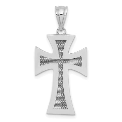 14k White Gold Polished Cross Pendant