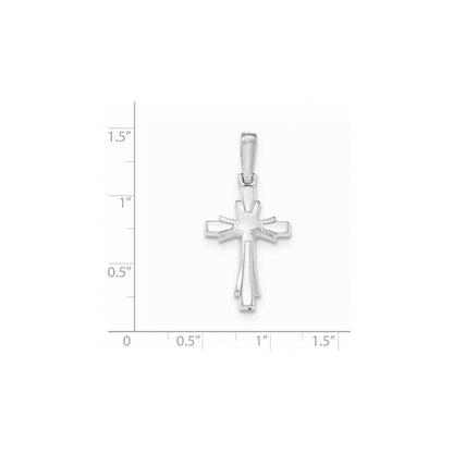 14k White GoldW Polished and Brushed Cross Pendant